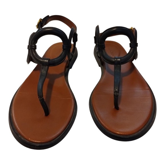 See by Chloe Women's Leather Slingback Flat Thong Sandals Size EU 38 Black‎ - Picture 2 of 6